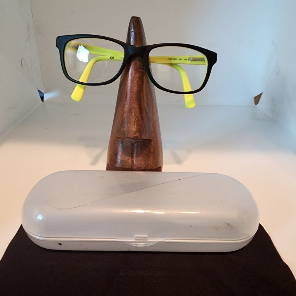 Nike Yellow & Black Prescription Glasses Frames, Case, & Cleaning Cloth